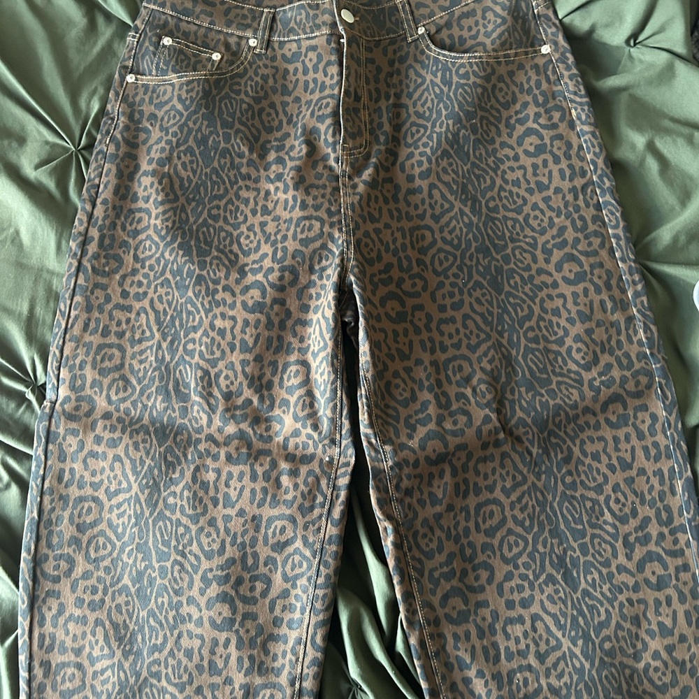 Leopard Print Women Jeans